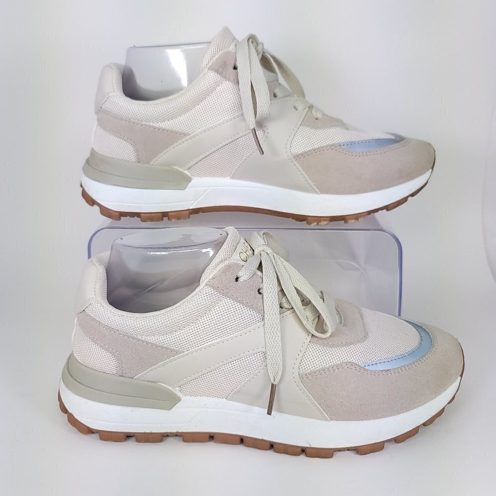 Rachel Zoe Womens 9 Tan Taupe Lace‎ up Fashion Sneaker Cute Casual Tennis Shoe